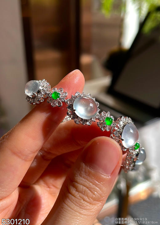 玻璃种蛋面手链  78999【5301210】 商品图1