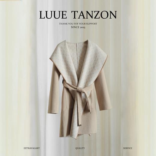 【只可换码，不退货】GY29-驴家驼色双面小花长款秋冬羊毛大衣外套（SZX*MM） 商品图0