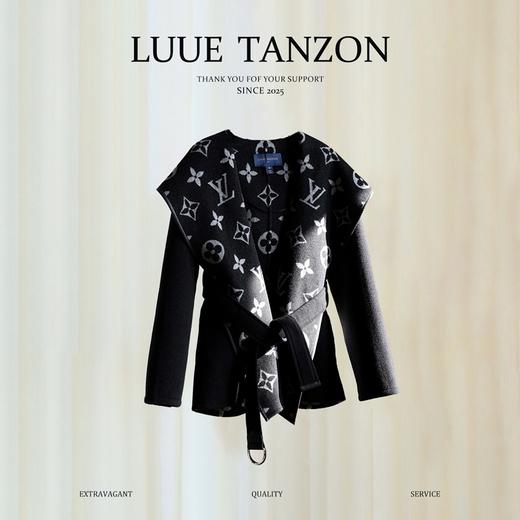 【只可换码，不退货】GY22-驴家黑白中花短款秋冬经典款羊毛大衣外套（SZX*MM） 商品图0