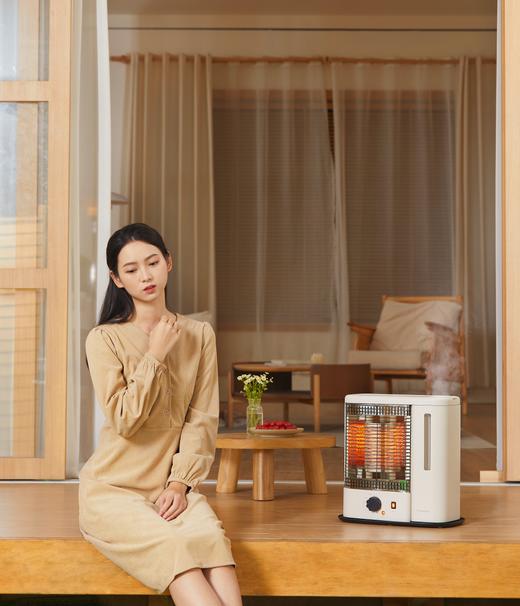 【日本同步上市】amadana远红外热加湿电暖器-HFU02 热雾加湿 补水温润过冬 陶瓷镍铬发热稳定 室外亦可用 远红外光波 暗柔光不伤眼 两档功率 节能省电 倾倒断电 机械旋钮 商品图3