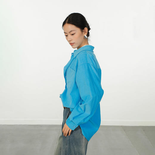 极简休闲宽松条绒长袖女士衬衫-纪念日百货门店同款167893517 商品图1