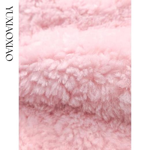 余潇潇【珍妮糖果屋】山羊绒皮毛一体拼接立领100羊毛颗粒保暖外套 商品图2