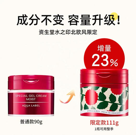 日本 资生堂五合一增量版高保湿红罐面霜-111g 商品图3