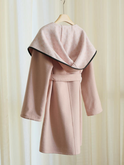 【只可换码，不退货】GY30-驴家干枯玫瑰粉小花长款秋冬新款羊毛大衣（SZX*MM） 商品图3