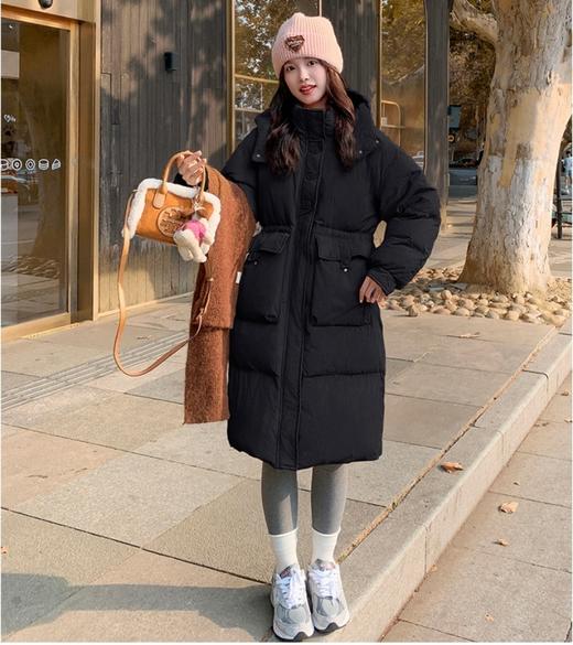 韩版时尚洋气收腰显瘦中长款90白鸭绒羽绒服HY-30 商品图6