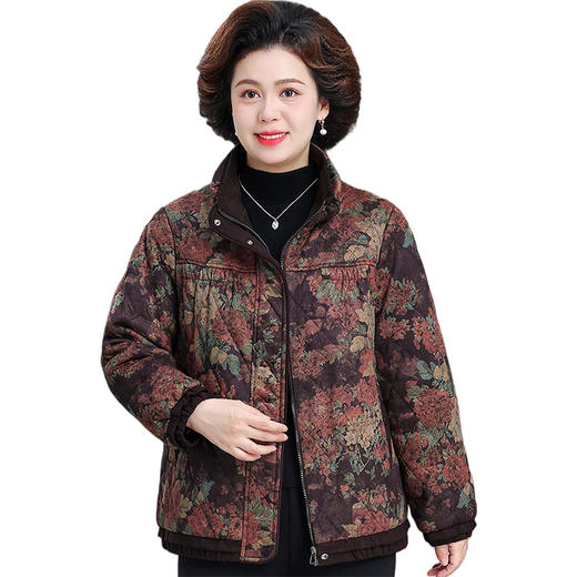 XYFC-559冬装外套加绒加厚中老年女秋冬花棉袄洋气妈妈冬季棉衣 商品图4
