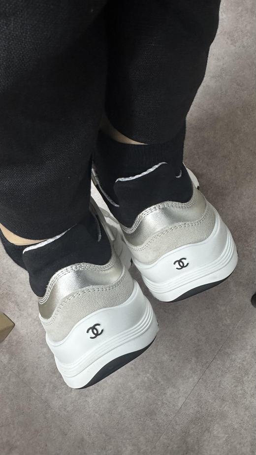 XX56-香奈儿 25A 小牛皮 圆头系带 低帮 生活休闲鞋 女款 浅金色（KS*MM） 商品图1