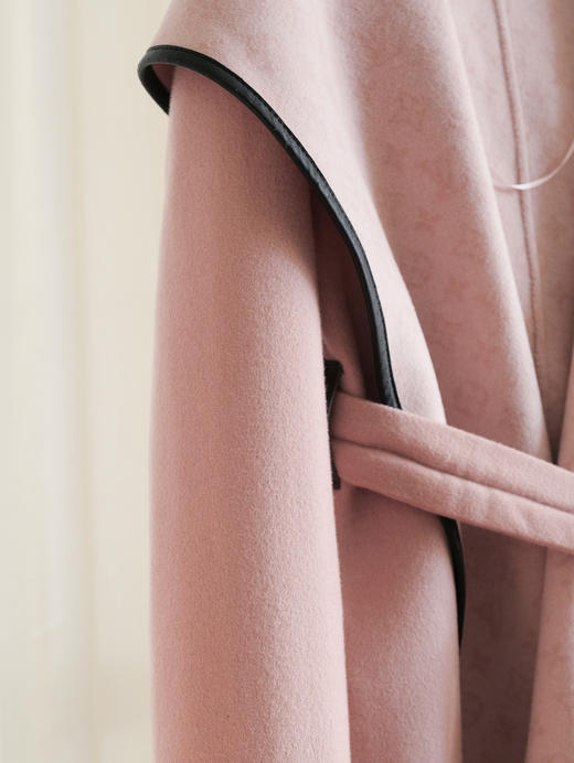 【只可换码，不退货】GY36-驴家干枯玫瑰粉小花短款秋冬新款羊毛大衣（SZX*MM） 商品图8