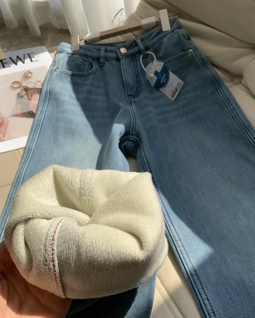 暖暖加绒浅青蓝特调软软牛仔裤 商品图9