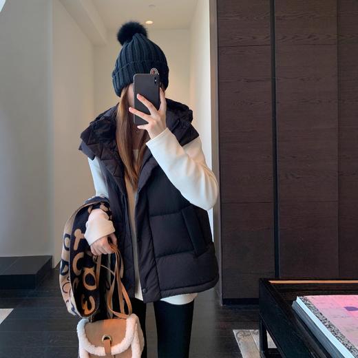 柜上2000+lu家五格90白鸭绒马甲连帽短款羽绒服女25秋冬新款！ 商品图2