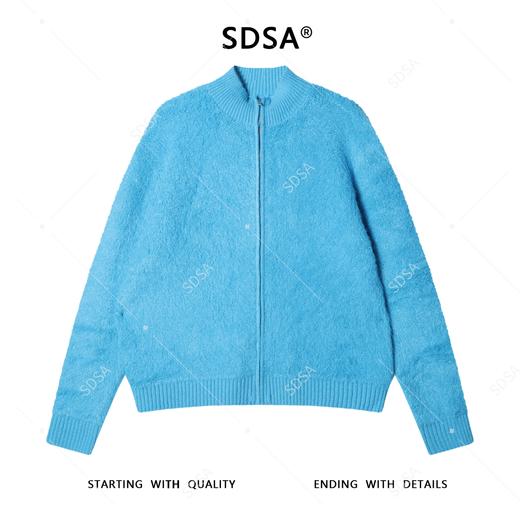 271SDSA秋冬新款痞帅男装潮牌短款绒面拉链立领针织衫百搭开衫毛衣 商品图1