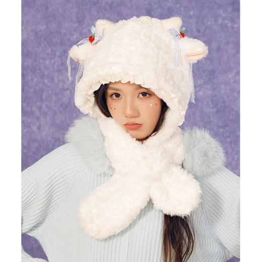 蕾丝小羊围巾两件套帽子-纪念日百货门店同款165344881 商品图4