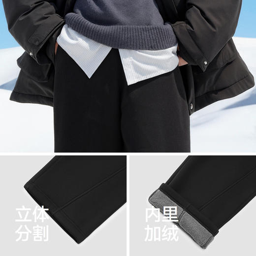 森马休闲裤男冬加厚加绒保暖宽松直筒裤2025新款基础百搭针织裤子 商品图3