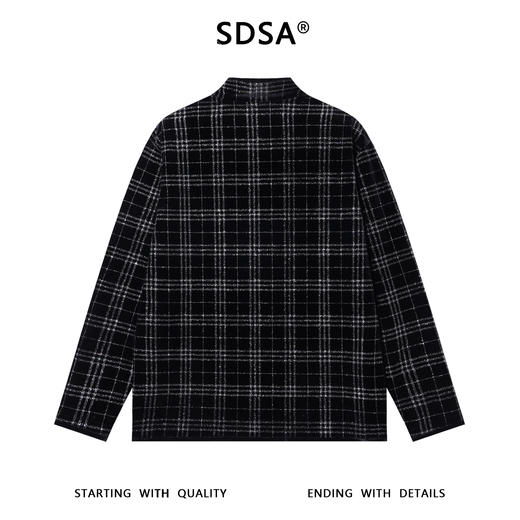 T4971SDSA男士秋冬新款痞帅男装潮牌撞色格纹半高领长袖T恤休闲百搭潮 商品图5