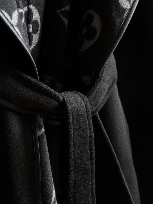 【只可换码，不退货】GY27-驴家黑白中花长款秋冬经典款羊毛大衣（SZX*MM） 商品图6