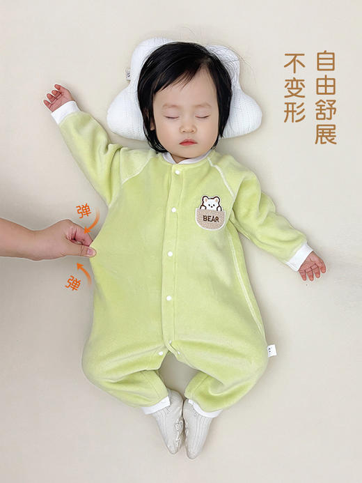 【四档测温看冷暖❗️加绒加厚超保暖】婴儿连体衣秋冬衣服加绒男女宝宝一体绒保暖无骨中厚婴幼儿哈衣。hc 商品图3