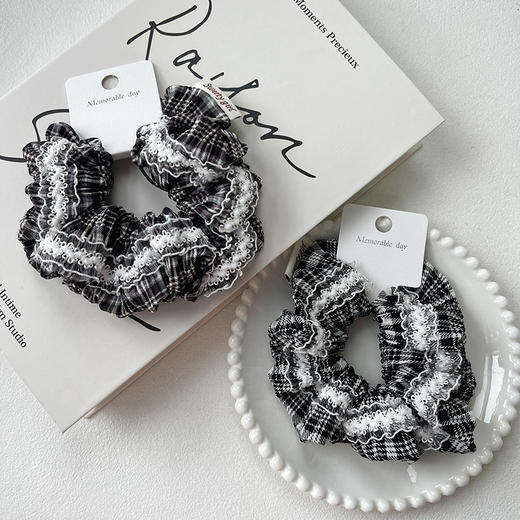 蕾丝格纹精致发圈发绳-纪念日百货门店同款164496276 商品图4