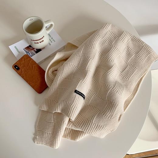 【时尚百搭❗️柔弹有型】围巾女2025新款冬季百搭高级感保暖加厚情侣毛线针织纯色围脖学生。ja 商品图6