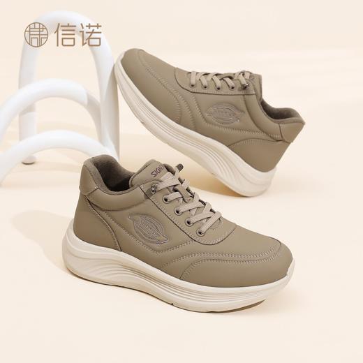 信诺舒适轻便妈妈鞋加绒软底运动鞋子2025新款冬季保暖中老年棉靴5M125-11TD 商品图8