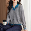 CC66-6024假两件上衣女衬衫领毛衣2025春秋新款时尚洋气翻领针织打底衫 商品缩略图2