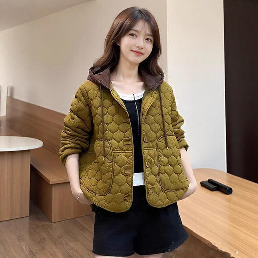 SL1345超好看休闲棉服女款秋冬季2025新款韩系休闲棉衣外套短款棉袄上衣 商品图0