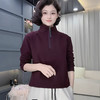 时尚妈妈装双面绒卫衣女2025秋季纯色拉链长袖小衫宽松休闲上衣 商品缩略图1