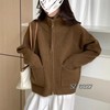 【YW】无忧购【甄选】软糯慵懒双拉链毛衣外套女翻领针织开衫宽松外搭浣熊绒上衣3912（截单后7天发货） 商品缩略图2