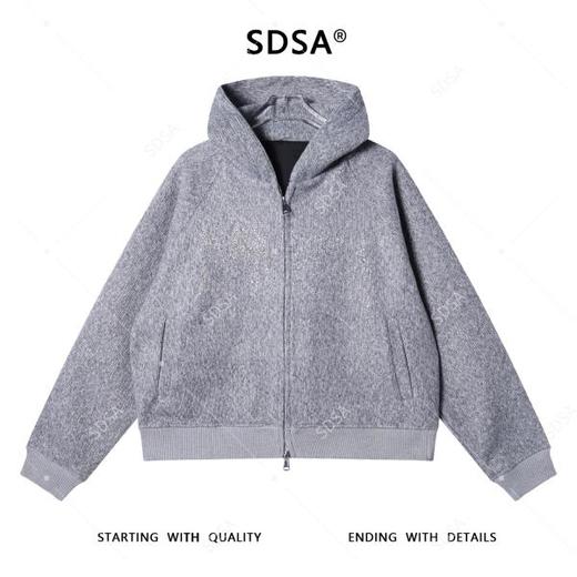 25204SDSA男士秋冬新款痞帅男装时尚简约烫钻拉链连帽针织卫衣外套百搭 商品图1