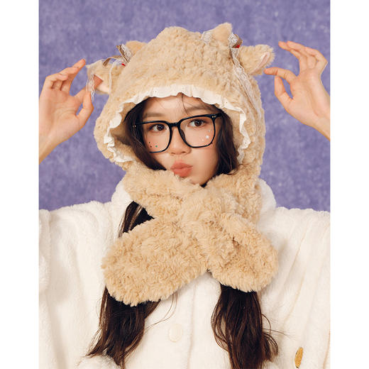 蕾丝小羊围巾两件套帽子-纪念日百货门店同款165344881 商品图1