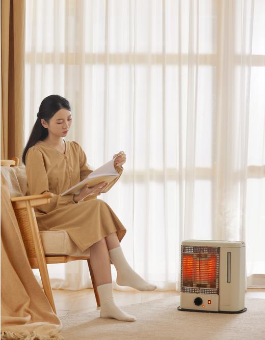 【日本同步上市】amadana远红外热加湿电暖器-HFU02 热雾加湿 补水温润过冬 陶瓷镍铬发热稳定 室外亦可用 远红外光波 暗柔光不伤眼 两档功率 节能省电 倾倒断电 机械旋钮 商品图5