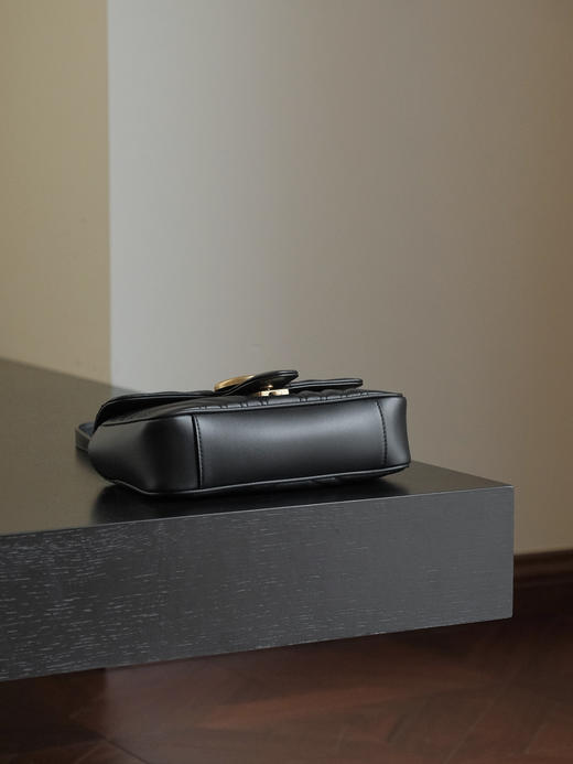 BT352-古驰-Marmont 金色复古双G徽标压印皮革 446744马蒙链条包翻盖包 单肩包斜挎包！（ZJ*MM） 商品图4