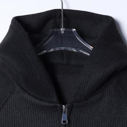 25204SDSA男士秋冬新款痞帅男装时尚简约烫钻拉链连帽针织卫衣外套百搭 商品图2