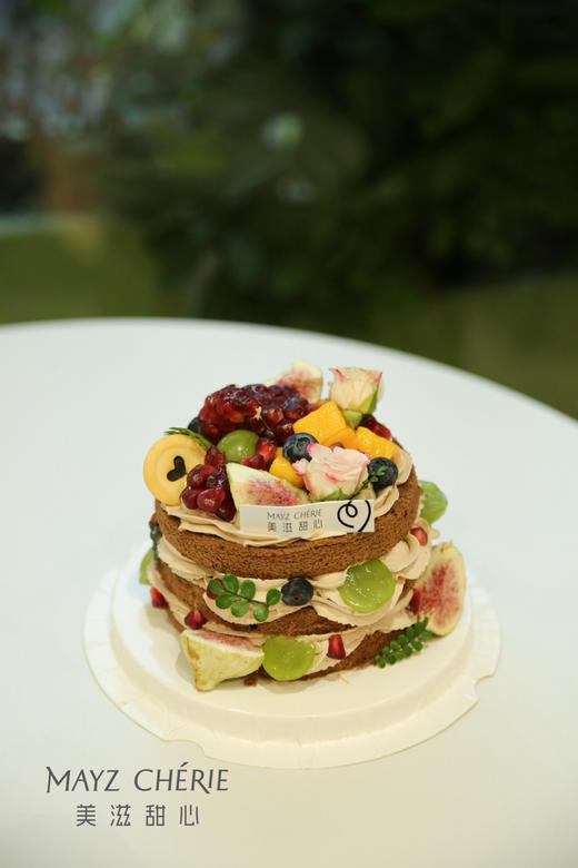 5寸巧克力水果鲜花裸蛋糕 商品图0