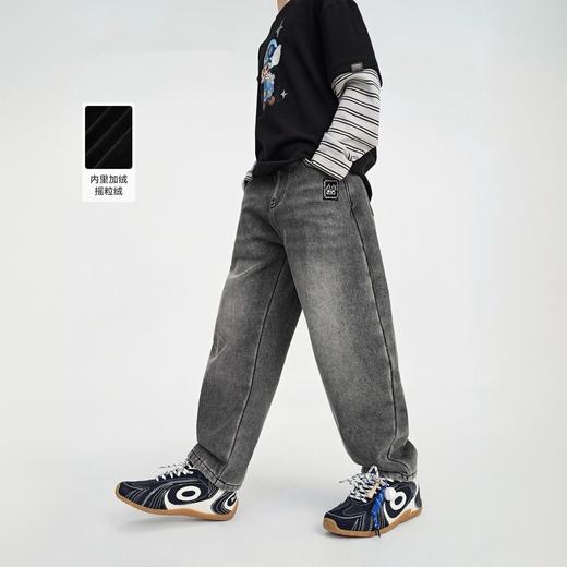 童装2025秋冬季新款男童牛仔裤加绒儿童香蕉裤宽松长裤 商品图0