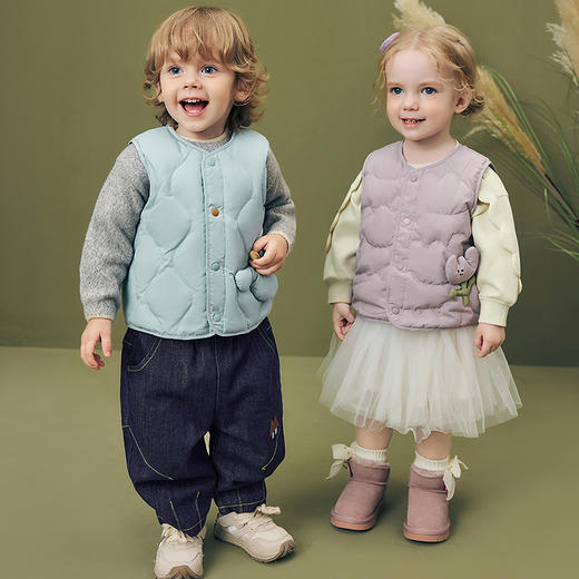【超模君精选 自家娃都在穿的三防羽绒马甲】迷你巴拉男女童宝宝羽绒马甲亲肤舒适保暖外套冬新款 商品图2
