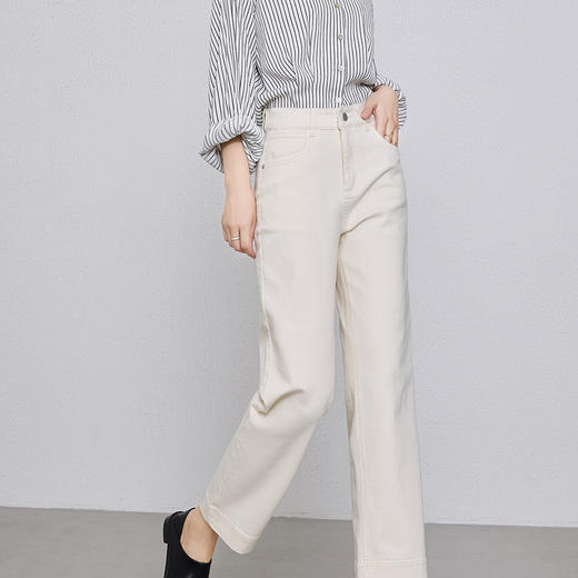 「高货rg」全新升级【铂金会员165/天猫219/差价54】(01230)洛诗琳新款四面弹牛仔裤女2025秋冬后松紧高腰直筒九分裤 商品图1