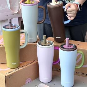 (包邮)花伴森bablov把手吸管保温杯1000ML咻咻大容量（五种颜色）