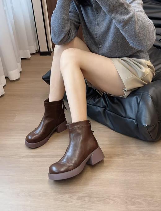 品牌订单100%进口羊皮裸靴通勤休闲百搭 商品图5