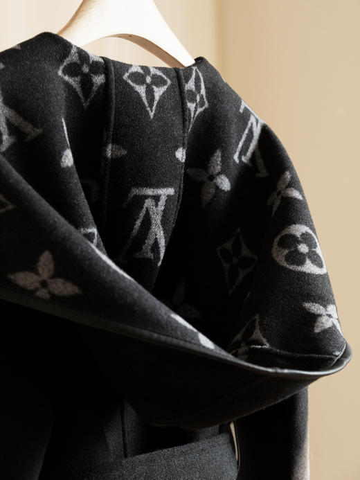 【只可换码，不退货】GY27-驴家黑白中花长款秋冬经典款羊毛大衣（SZX*MM） 商品图7