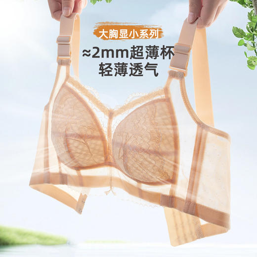 雅黛俪内衣女大胸显小收副乳防下垂性感蕾丝调整型文胸大码全罩杯 商品图2