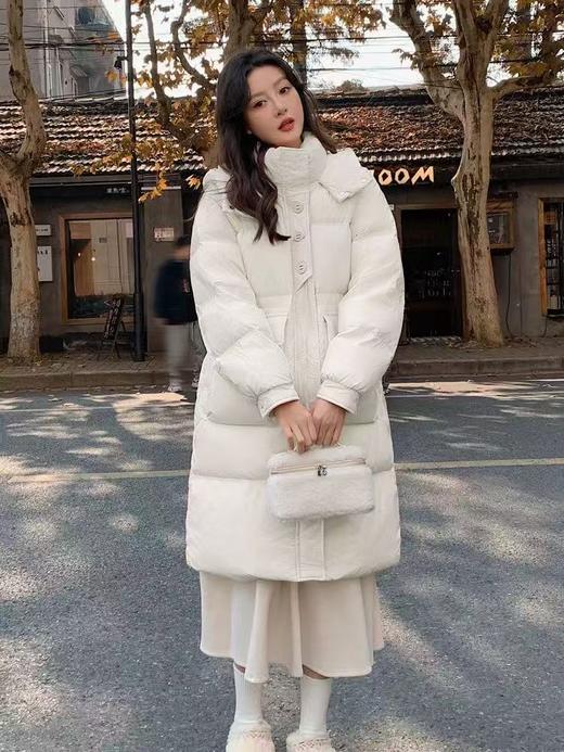 韩版时尚洋气收腰显瘦中长款90白鸭绒羽绒服HY-30 商品图5