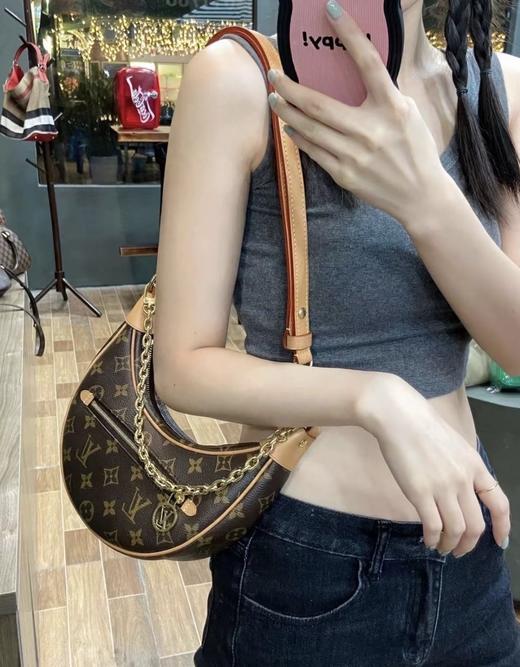 M81098-驴家 经典老花满印链条 月亮包 豌豆包（DG*MM） 商品图3