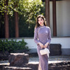 FR绝美新中式旗袍2025新款高端国风秋冬旗袍气质优雅老上海紫色旗袍 商品缩略图4