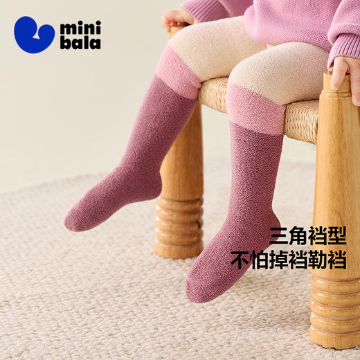 迷你巴拉冬新款男女童毛绒连裤袜宝宝亲肤棉感保暖拼色打底袜 商品图1