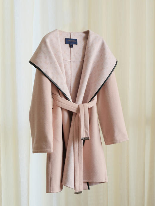 【只可换码，不退货】GY30-驴家干枯玫瑰粉小花长款秋冬新款羊毛大衣（SZX*MM） 商品图2