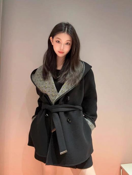 【只可换码，不退货】GY33-驴家黑双影双排扣短款羊毛秋冬大衣（SZX*MM） 商品图1