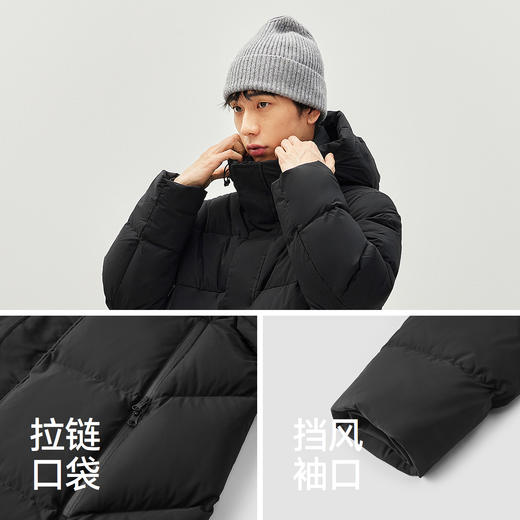森马羽绒服男冬季90绒子防风三防2025新款户外长款连帽面包服保暖 商品图3