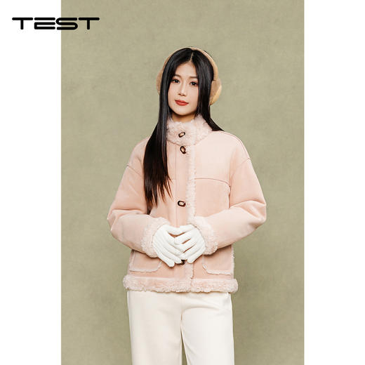 冬上新清新气质优雅牛角扣保暖绒外套2254113 商品图2