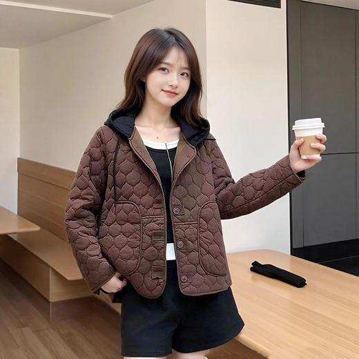 SL1345超好看休闲棉服女款秋冬季2025新款韩系休闲棉衣外套短款棉袄上衣 商品图3