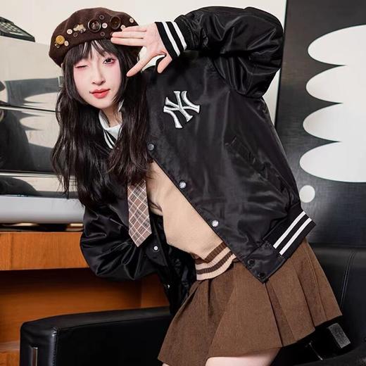 MLB男女情侣款小飞龙刺绣夹棉棒球服 商品图0